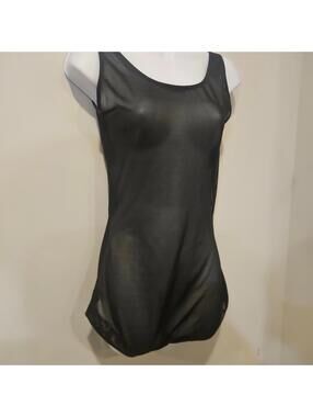 Daisy Fuentes Black Sheer Mesh Lace Bodysuit XL Shapewear Sexy Lingerie Sz XL